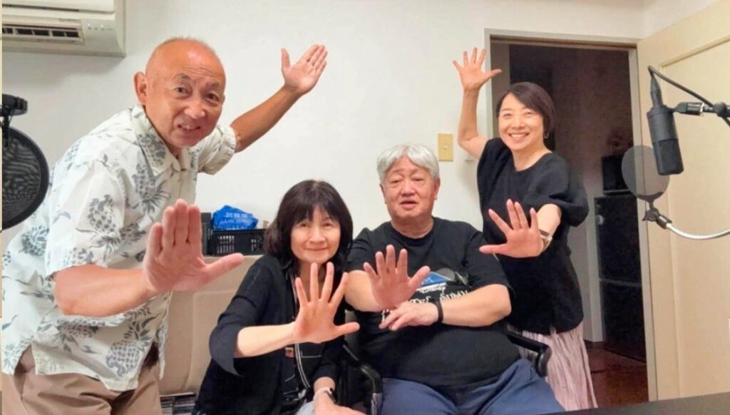 さっぽろ村ラジオ収録でのぱそばんメンバーと祭川世人さん
